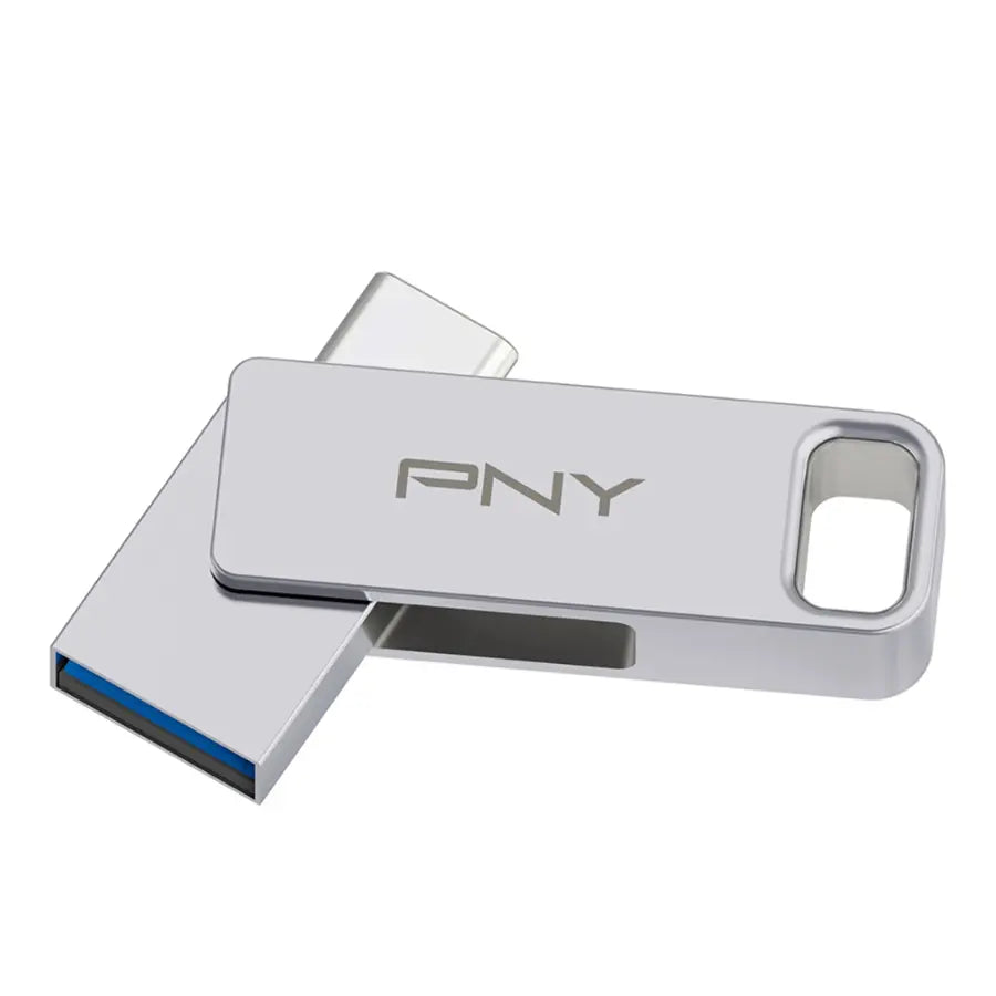 PNY - 128GB DUO LINK USB 3.2 Type-C Dual Flash Drive - Silver